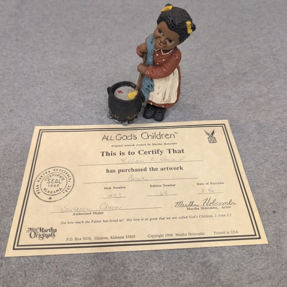 All God's Children Cassie Figurine Martha Holcombe 1503 COA Box Vintage Decor - Picture 5 of 6